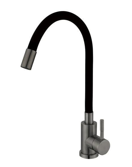 Смеситель для кухни MIXXUS SEO-011 GRAPHITE с гибким изливом из нерж. стали (MI6566)