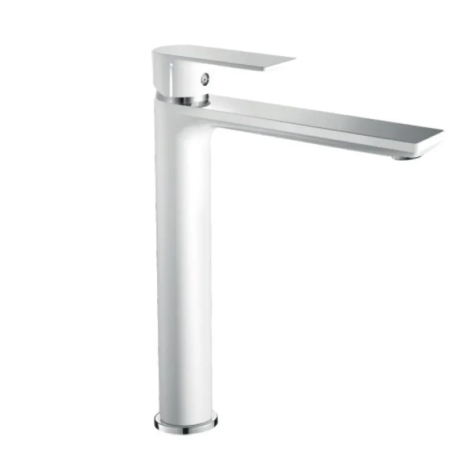 Смеситель для умывальника HAIBA ALEX 001 HIGH White-Chrome, 90°C, 1-5 бар (HB9564)