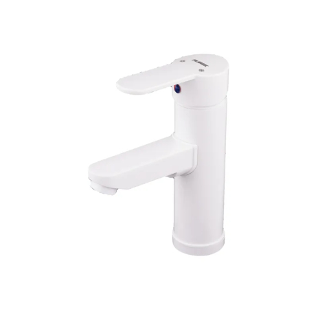 Змішувач для умивальника Plamix Raul-001-A White, класичний, однорукий, 90°C (PM0651) Змішувач для умивальника Plamix Raul-001-A White, класичний, однорукий, 90°C (PM0651)