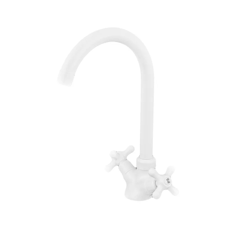 Смеситель для кухни Plamix Pablo-275 White, высокие вентильные, ABS-пластик (PM0669) Смеситель для кухни Plamix Pablo-275 White, высокие вентильные, ABS-пластик (PM0669)
