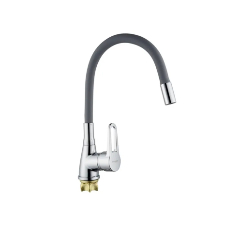 Смеситель для кухни Champion Sop 014-045 с гибким силиконовым изливом, хромированный (MI6361)