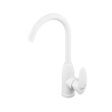 Смеситель для кухни Plamix Cezar-011-B SET White с гибкой подводкой (PM0667) Смеситель для кухни Plamix Cezar-011-B SET White с гибкой подводкой (PM0667)
