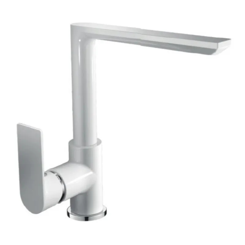 Смеситель для кухни HAIBA ALEX 018 WHITE-CHROME с высоким изливом и гибкой подводкой (HB9569) Смеситель для кухни HAIBA ALEX 018 WHITE-CHROME с высоким изливом и гибкой подводкой (HB9569)