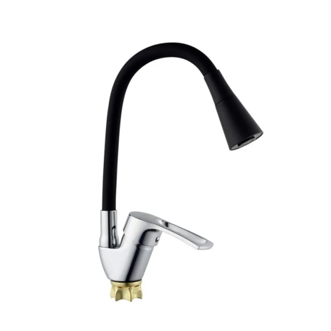 Смеситель для кухни Champion YUB 011-181 с гибким силиконовым изливом, хром (MI6421)