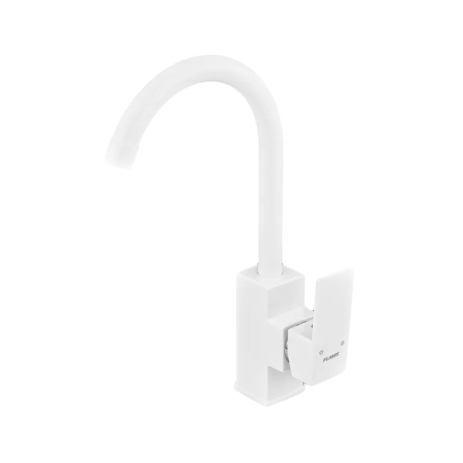 Смеситель для кухни Plamix Kubus-011 White, высокий, с гибкой подводкой (PM0674) Смеситель для кухни Plamix Kubus-011 White, высокий, с гибкой подводкой (PM0674)