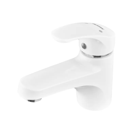 Змішувач для умивальника Plamix Fidel-001 SET White з гнучким підводом (PM0659) Змішувач для умивальника Plamix Fidel-001 SET White з гнучким підводом (PM0659)