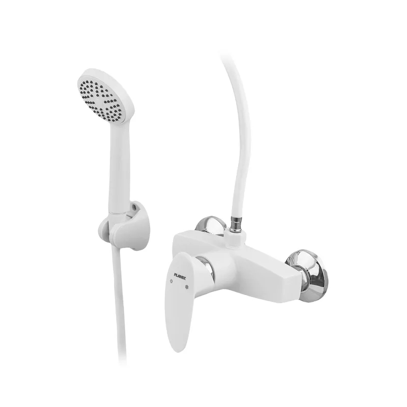 Змішувач для душової кабіни Plamix Cezar-003 SET White з шлангом і кронштейном (PM0665) Змішувач для душової кабіни Plamix Cezar-003 SET White з шлангом і кронштейном (PM0665)
