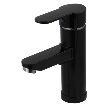 Змішувач для умивальника Plamix Raul-001-A Black, одноручний, низький, 90°C (PM0653) Змішувач для умивальника Plamix Raul-001-A Black, одноручний, низький, 90°C (PM0653)