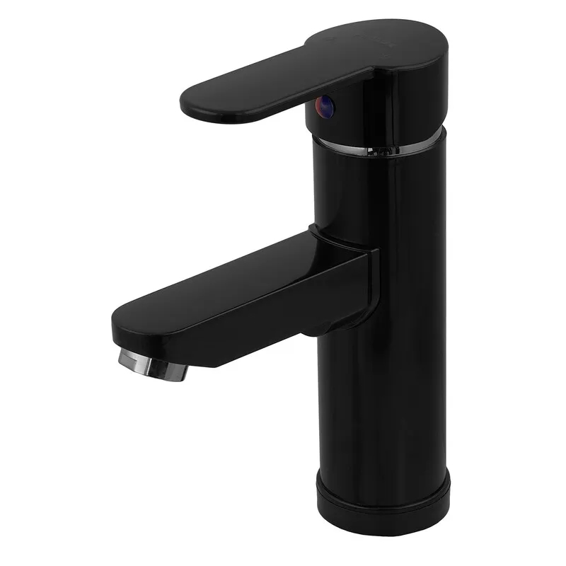 Змішувач для умивальника Plamix Raul-001-A Black, одноручний, низький, 90°C (PM0653) Змішувач для умивальника Plamix Raul-001-A Black, одноручний, низький, 90°C (PM0653)