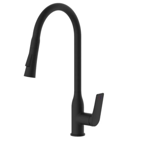 Смеситель для кухни Mixxus Premium DERBY 014 BLACK с выдвижной лейкой (MI6605)