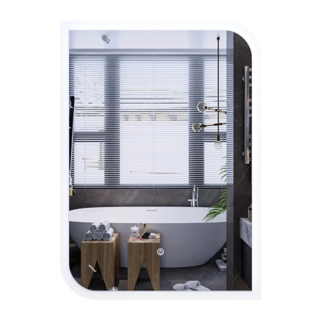 Зеркало MIXXUS BEVEL MA02 с LED-подсветкой, антизапотеванием и часами 90x65 см (MP6641)
