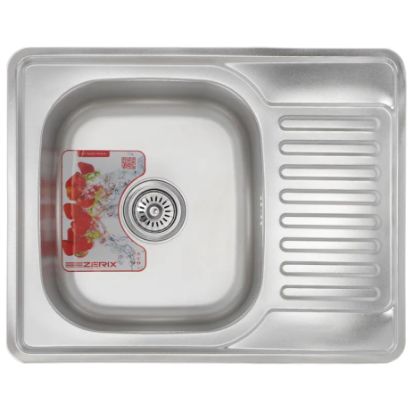 Кухонна мийка ZERIX Z6350-08-180D із нержавіючої сталі з декором, 50x63 см (ZM0564) Кухонна мийка ZERIX Z6350-08-180D із нержавіючої сталі з декором, 50x63 см (ZM0564)