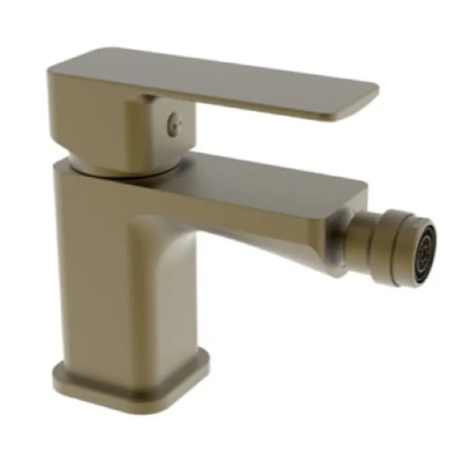 Смеситель гигиенический для биде Haiba KUBUS 002 BRUSHED GOLD, 35 мм, с гибкой подводкой (HB9624)