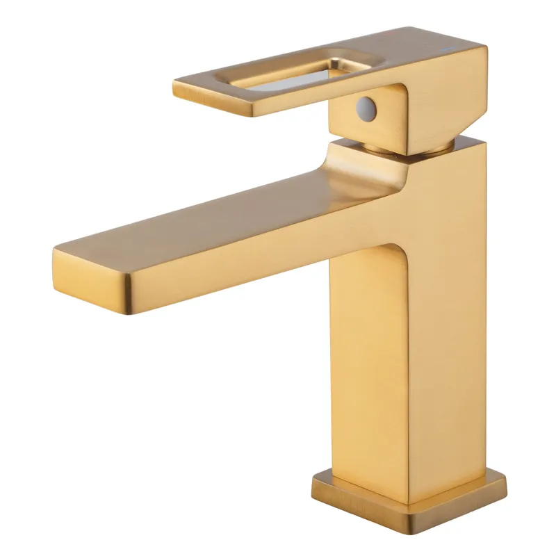 Змішувач для умивальника Haiba KANT 001 BRUSHED GOLD з гнучким підводом 450 мм (HB9605) Змішувач для умивальника Haiba KANT 001 BRUSHED GOLD з гнучким підводом 450 мм (HB9605)