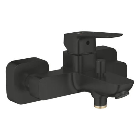 Однорычажный смеситель для ванны Grohe Cubeo, черный матовый, с коротким изливом (1018132430)