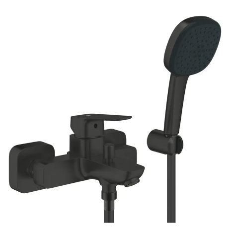 Однорычажный смеситель для ванны Grohe Cubeo черный матовый, 1/2" выход, 72 месяца гарантии (1018142430)