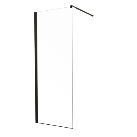 Душова перегородка Mixxus Premium FLAT SP02-80x200-TR Black, скло 8мм, Walk-In (MI6854)