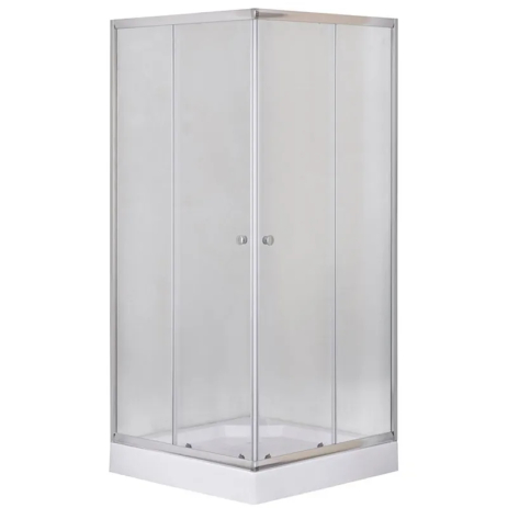 Душова кабіна Mixxus CUBIC SCT01 з низьким піддоном 90x90 см, матове скло 4мм, хром (MI6903)