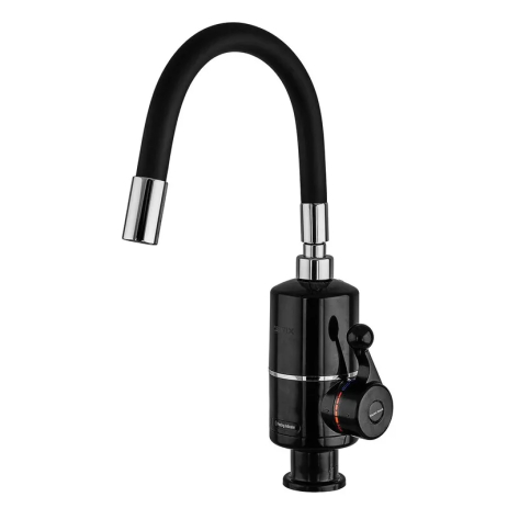 Проточный водонагреватель Zerix ELW06-EF Black с индикатором температуры 3,3 кВт (ZX5033)
