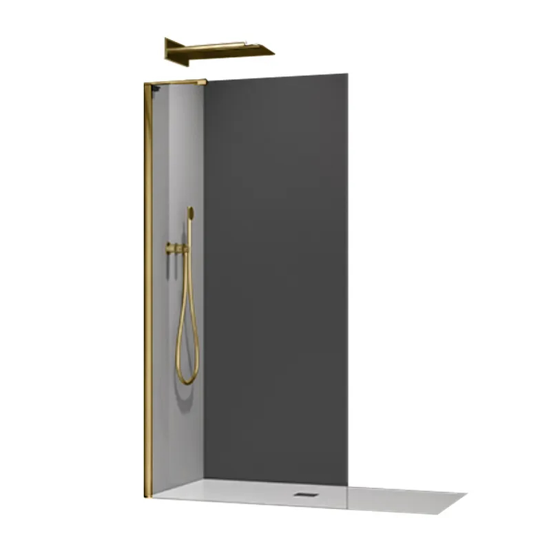 Душевая перегородка Koer SR SP02-100x200-TR-12 Walk-In, стекло 8мм, матовое золото (KR5396) Душевая перегородка Koer SR SP02-100x200-TR-12 Walk-In, стекло 8мм, матовое золото (KR5396)