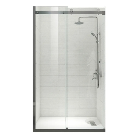 Дверь в нишу Koer SR SD01-120x200, стекло 8мм Easy Clean, графитовая раздвижная (KR5378)