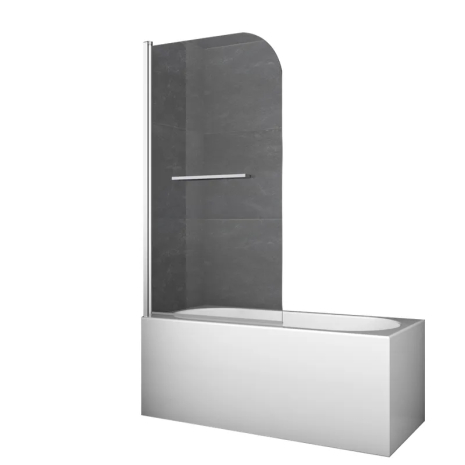 Шторки скляні на ванну Koer SR BS02 80x140 см, 6 мм, хром, розпашні (KR5401)