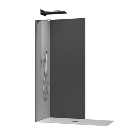 Душова перегородка Koer SR SP02 Walk-In 100x200, скло 8мм, графіт, Easy Clean (KR5397)