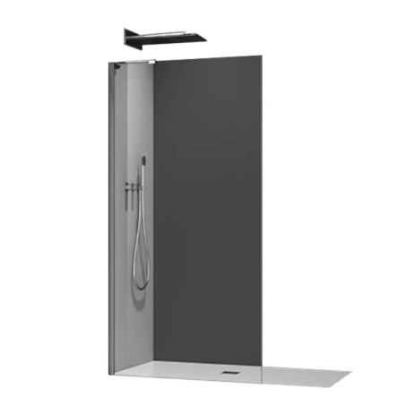 Душова перегородка Koer SR SP02 Walk-In 100x200, скло 8мм, графіт, Easy Clean (KR5397)