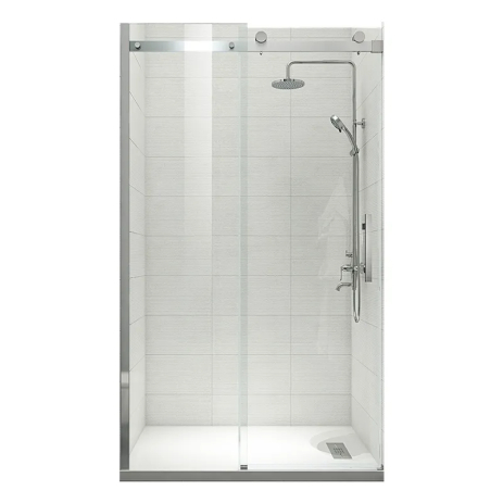 Двері в нішу Koer SR SD01-120x200-TR-01, розсувні, прозоре скло 8мм, хром (KR5376)