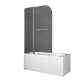 Шторки на ванну Koer SR BS04-95x140-TR-07, скляні 6мм, графіт (KR5404)