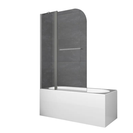 Шторки на ванну Koer SR BS04-95x140-TR-07, стеклянные 6мм, графит (KR5404)