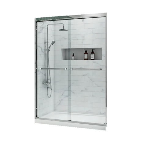 Двері в нішу Koer SR SD03-140x200-TR-01, прозоре скло 8мм, хром, Easy Clean (KR5385)