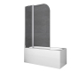 Шторки скляні на ванну Koer SR BS03, 95x140 см, 6мм, хром, розпашні (KR5402)