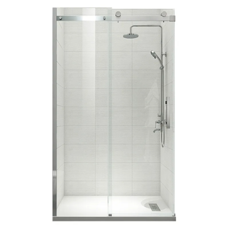 Дверь в нишу Koer SR SD01 140x200 см с прозрачным стеклом 8 мм, хром (KR5380)