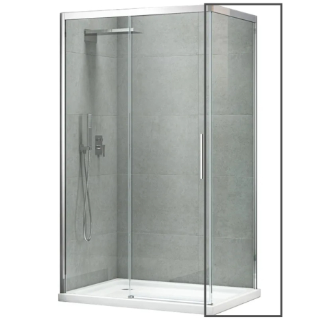 Бічна стінка для душової кабіни Koer SR SW05, 90x200 см, скло 6 мм, хром (KR5407)