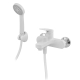 Змішувач для ванни Plamix Lucas-009 EURO SET White з лійкою та шлангом 150 см (PM0708) Змішувач для ванни Plamix Lucas-009 EURO SET White з лійкою та шлангом 150 см (PM0708)