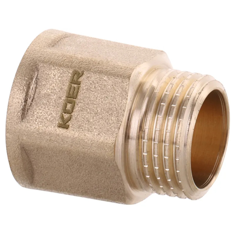 Удлинитель Koer WM.E06-20.WN 1/2" латунный фитинг без никеля 20мм (KR3010)