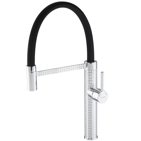 Змішувач для кухні Mixxus Premium Oliwer 017 REFL.BLACK з гнучким виливом, 60 міс. гарантії (MI6965)