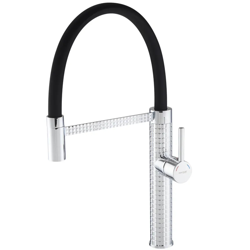 Змішувач для кухні Mixxus Premium Oliwer 017 REFL.BLACK з гнучким виливом, 60 міс. гарантії (MI6965) Змішувач для кухні Mixxus Premium Oliwer 017 REFL.BLACK з гнучким виливом, 60 міс. гарантії (MI6965)