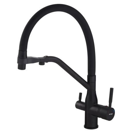 Змішувач для кухні MIXXUS PREMIUM Gravity 021 BLACK з гнучким виливом та фільтром (MI6978) Змішувач для кухні MIXXUS PREMIUM Gravity 021 BLACK з гнучким виливом та фільтром (MI6978)