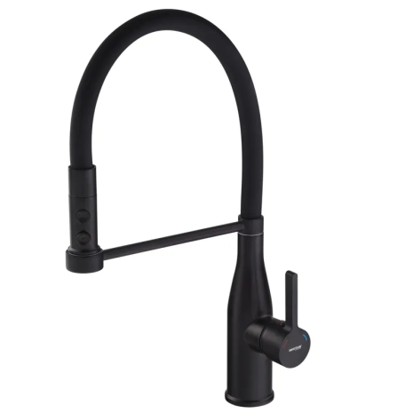 Змішувач для кухні MIXXUS PREMIUM Summer 017 BLACK, високий гусак, одноважільний (MI6961) Змішувач для кухні MIXXUS PREMIUM Summer 017 BLACK, високий гусак, одноважільний (MI6961)
