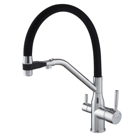 Смеситель для кухни MixxusPremium Gravity 021 REFL.BLACK с гибким изливом (MI6977)