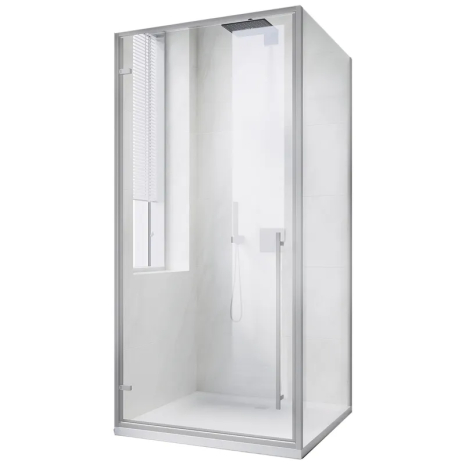 Душова кабіна без піддона Koer SR SC08 з прозорим склом 90x90 см, хром, Easy Clean 6 мм (KR5371)