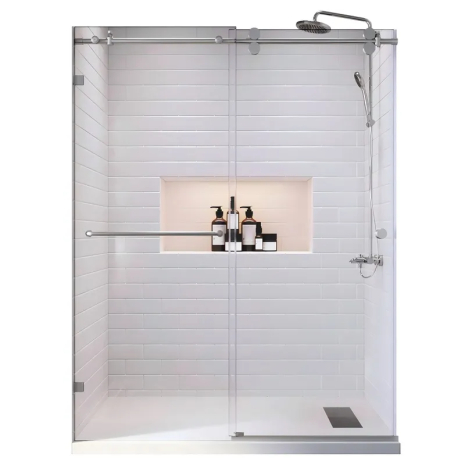 Двері в нішу Koer SR SD06 140x220 з прозорим склом 8мм, хром, Easy Clean (KR5368)