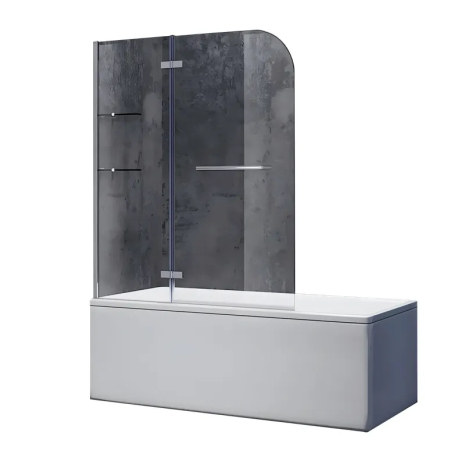 Скляні шторки на ванну Koer SR BS05-90 см, хром, скло 6мм, Easy Clean (KR5372)