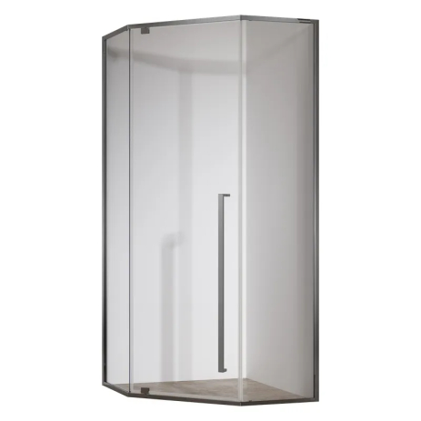 Душевая кабина без поддона Koer SR SC06-90x90 см, прозрачное стекло 8мм, графит, Easy Clean (KR5366)