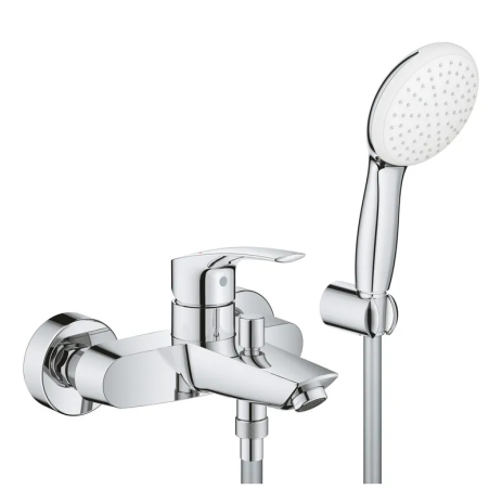 Смеситель однорычажный для ванны Grohe Eurosmart, хром, 188 мм, настенный (25276003) Смеситель однорычажный для ванны Grohe Eurosmart, хром, 188 мм, настенный (25276003)