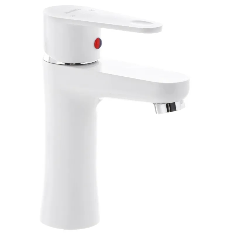 Змішувач для умивальника Plamix Vega-001 White, одноважільний, без підведення, 90°C (PM0685) Змішувач для умивальника Plamix Vega-001 White, одноважільний, без підведення, 90°C (PM0685)
