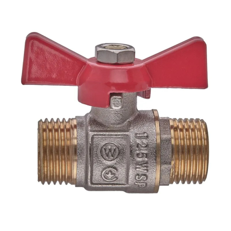 Кран шаровой Waterpro WP608-15MMW 1/2" с ручкой "бабочка", красный (WP2916) Кран шаровой Waterpro WP608-15MMW 1/2" с ручкой "бабочка", красный (WP2916)