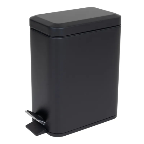 Відро для сміття з плавним закриттям прямокутне Zerix Sansa-TC0105 Black 5 л колір чорний (ZX5894)